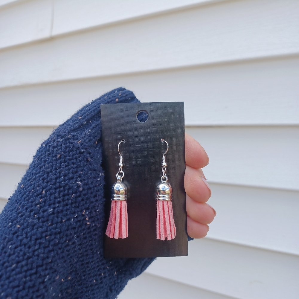 Pink Tassel Earrings